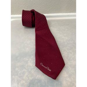 Vintage Oscar de la Renta Crimson Red Silk Necktie